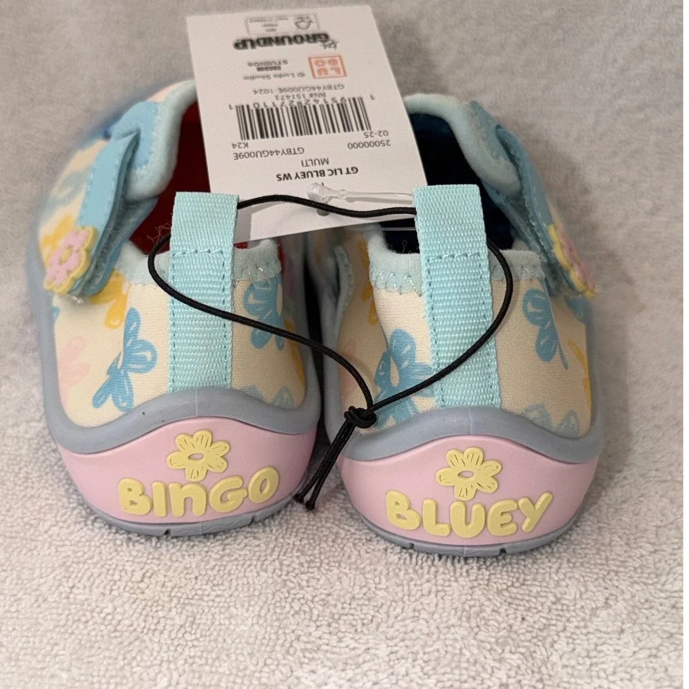 Bluey Bingo Water Shoes Floral Mary Jane Slip On Size 10 GroundUp NWT